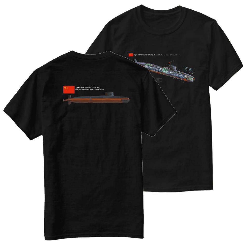 Chinese Naval Type 093 Shangclass Nuclear Attack Submarine TShirt 100 Cotton ONeck Summer Short Sleeve Casual Mens Tshirt