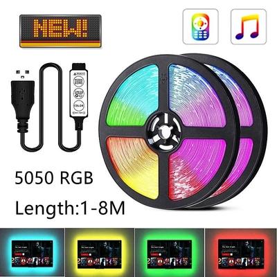 Светодиодная лента RGB 5050 Гибкая лента с диодом USB-кабель 3 клавиши управления DC 5 В Настольный экран ТВ фоновое освещение