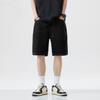 Men Shorts Elastic Waist Mid-rise Summer Casual Sport Shorts with Pockets Straight Wide Leg Denim Shorts
