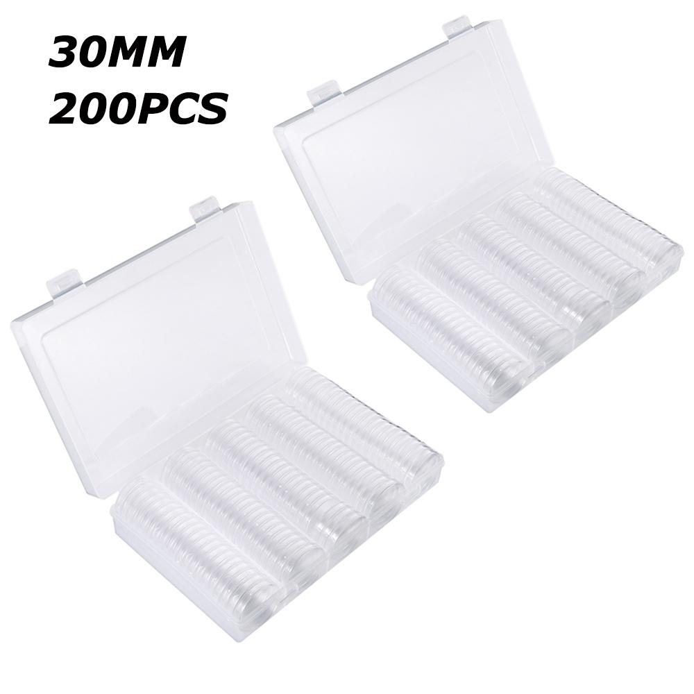 30mm Coinning Capsules Storage Box Clear Plastic Coinning Cases Holders Capsules Collection Cases Round Ring Protection Boxes