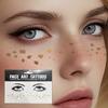 Gold Glitter Tattoo Stickers for Face Makeup Metallic Moon Stars Waterproof Temporary Freckle Tattoos for Women Eyebrow Party