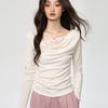 Spring Autumn Fake Two Pieces Lace Patchwork Slim Tee Women Turtleneck All-match Pullover T-shirt Long Sleeve Top