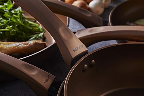 PEARL METAL VISIONS Deep Frying Pan, 28cm, Induction Compatible, Gold Coating, CP-8815