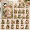 Unique Holiday Gifts Cute Sloth Advent Calendar, 24Pcs Acrylic 2D Ornament Set Christmas Countdown Calendar with Vintage Warm-Tone Designs,
