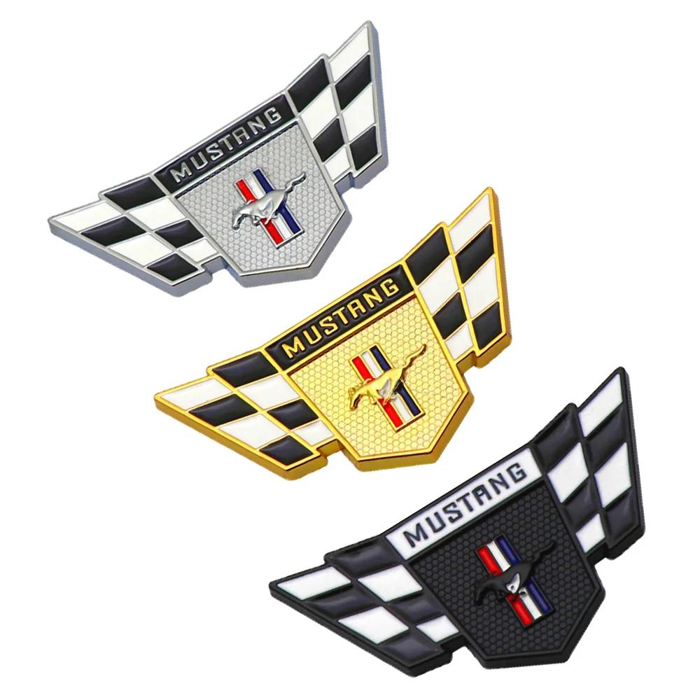 XJGE5 1pc 6.5x3.4cm Metal Car Horse Badge Trunk Sticker for Ford Mustang 2.3T Shelby GT350 GT500 GT 2015-2017 Rear Logo Emblems