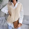 Women V-Neck Casual Loose Knit Sweater Vest