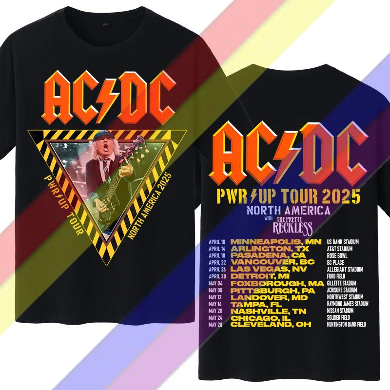 Футболка с принтом группы 2025 года, скоро в продаже, рок-повседневная, с короткими рукавами, рубашка из хлопка TOUR PWRU
