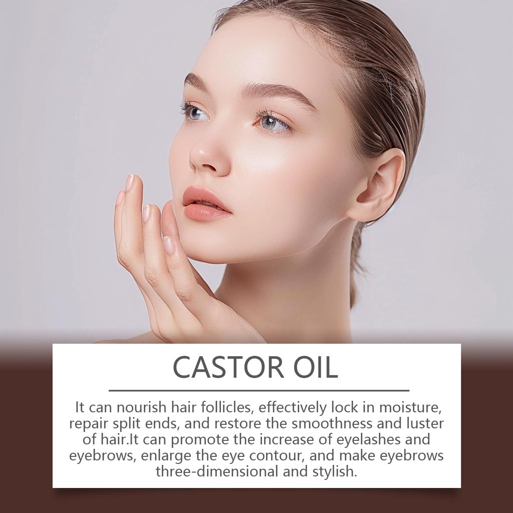 Hoygi Organic Castor Oil - Body Skin Nourishing Hydrating, Eyebrows Hair Moisturizing Massage Care Oil
