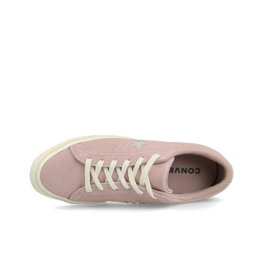 Converse One Star Кожаные Повседневные Удобные Нескользящие Прочные Легкие Низкие Кеды для Скейтбординга Женские кроссовки Розовые 161539C