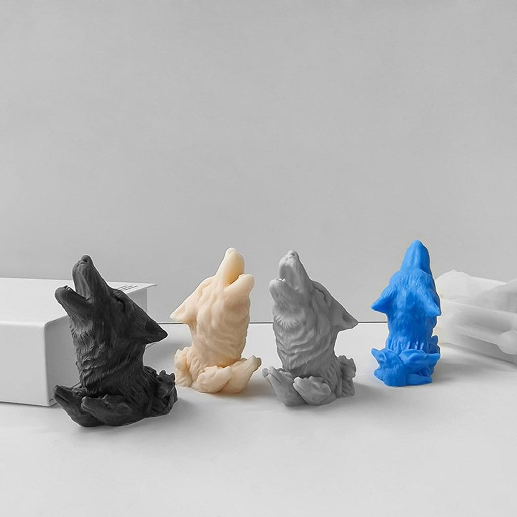 Силиконовая форма для изготовления свечей в виде головы волка, уникальные формы для мыла в виде статуи животного для любителей животных, украшения для дома