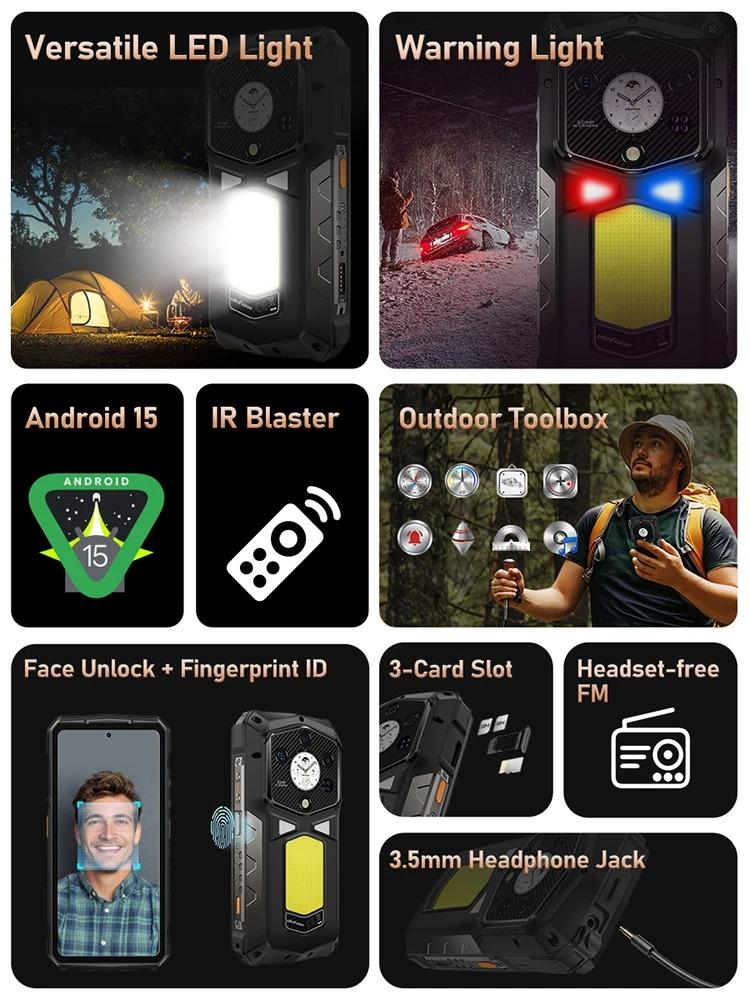Ulefone Armor 29 Pro 5G AI Защищенный телефон 21200 мАч 120 Вт 64 МП Ночное видение 6,67" 120 Гц 512 ГБ ПЗУ Dimensity 7400