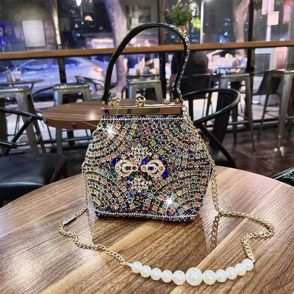 Сумка для ужина, женская сумка через плечо на одно плечо, банкетный комплект с бриллиантами, сумочка