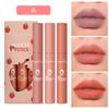 3 Strawberry Set Box Velvet Fog Matte Lip Glaze Lipstick Lip Gloss Women's Antistick Cup Cute Set
