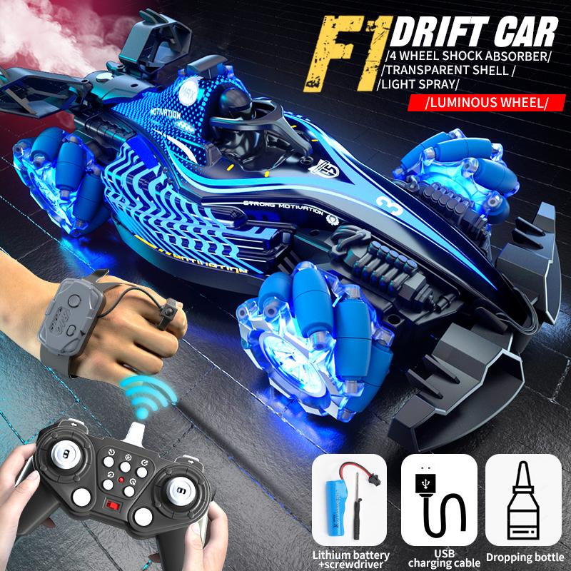 Jhd Q186 Jjrc Single Control Hand Gesture Double Control Cool Light Spray Rc Racing Toy Remote Control Stunt Car Q186 Toys Gifts