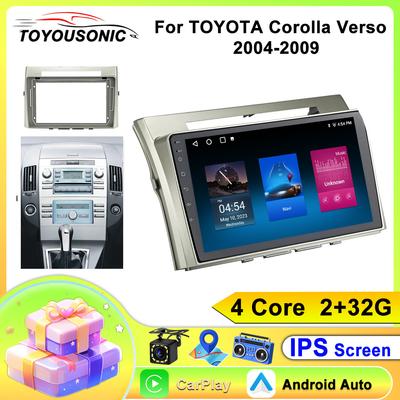 Android 13 Carplay Auto для Toyota Corolla Verso AR10 2004-2009 Автомобильный Радио Мультимедиа Видео Плеер Навигация GPS Нет 2Din 2 Din