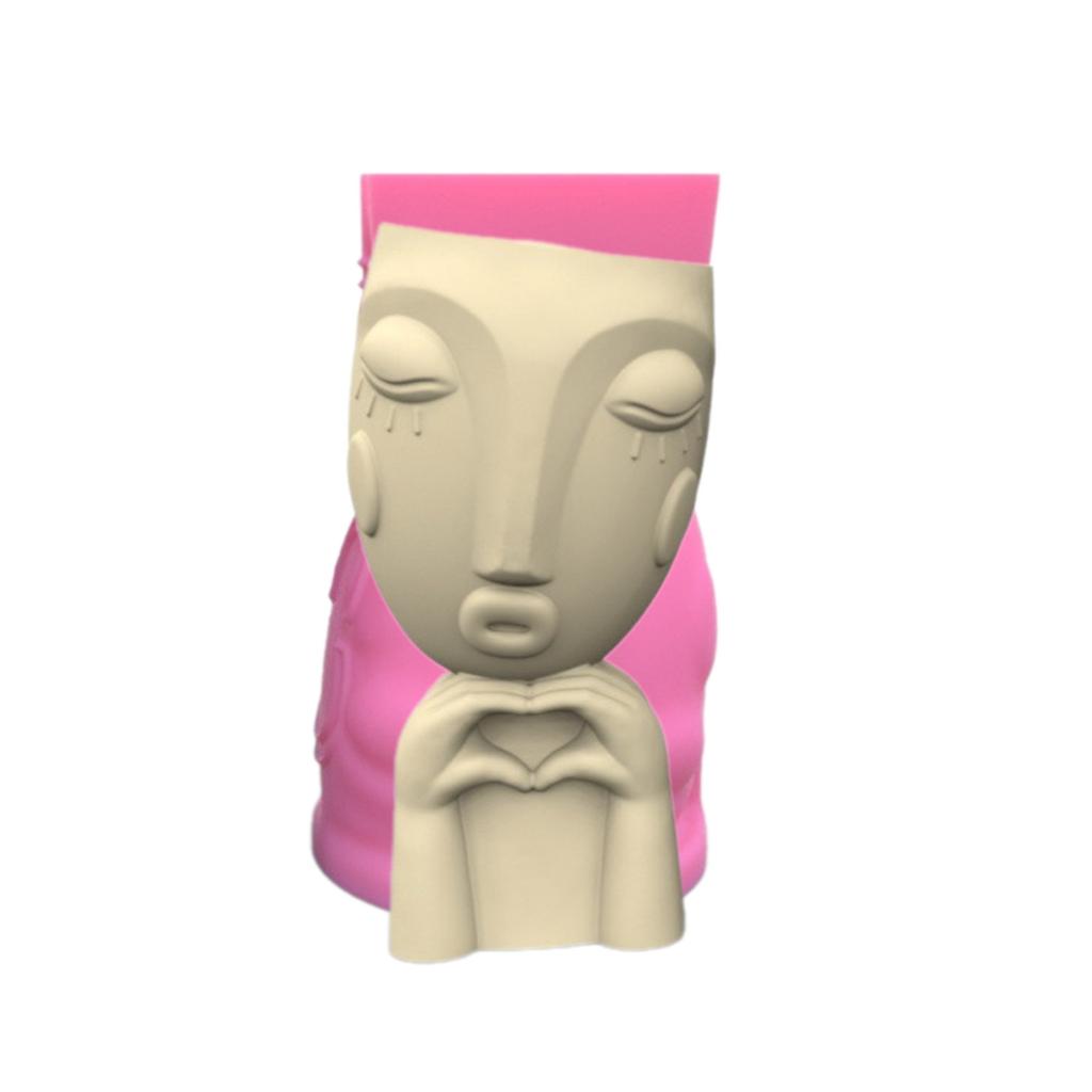 Держатель для ручек, силиконовая форма, настольное украшение в виде сердца для девочек, сочный горшок, формы для цветочных горшков, форма для эпоксидной смолы, сделай сам, гипсовая форма