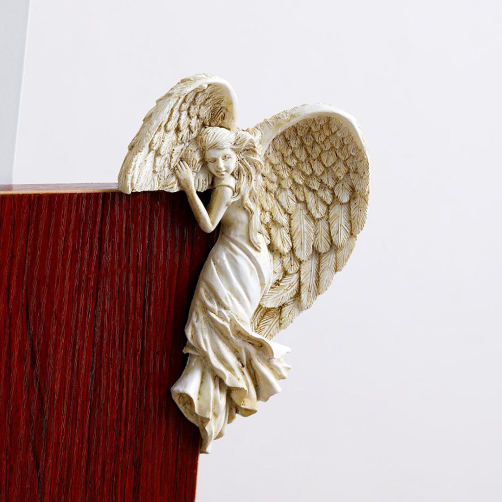 Door Frame Angel Wings Sculpture Right Angel In Your Corner Resin Wall Sculpture Crafts for Home