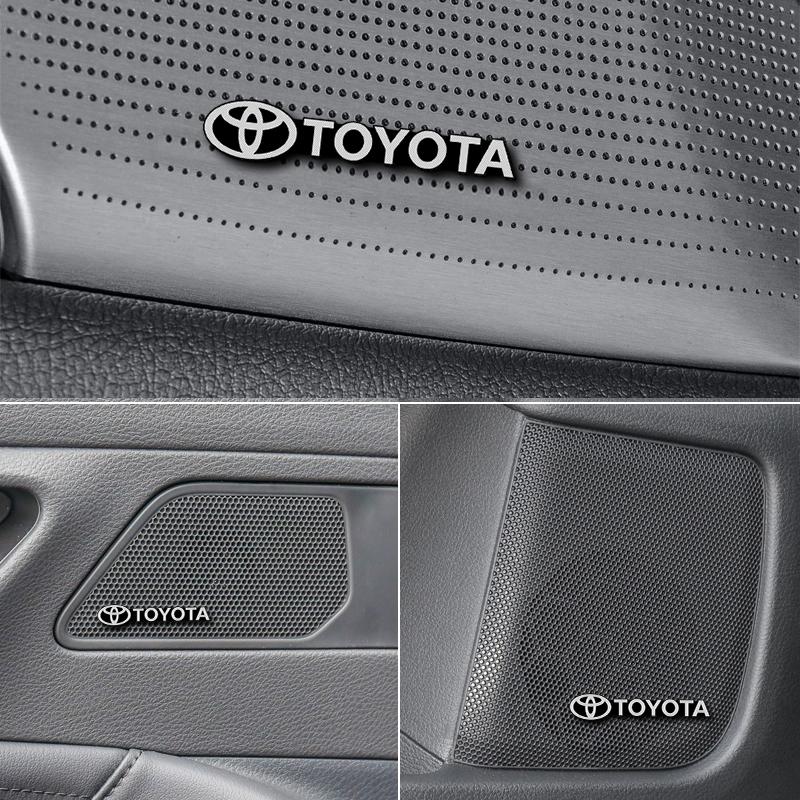 Car exterior annual inspection sticker metal texture car logo center console decoration sticker For Toyota Corolla Camry