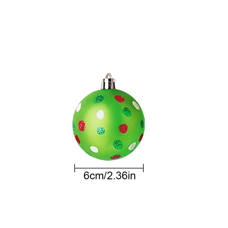 Рождественские подвесные украшения 2025 Блестящий декор для дома и вечеринки Мультяшный узор в горошек Ручная роспись Принадлежности для рождественской елки 12 шт./коробка