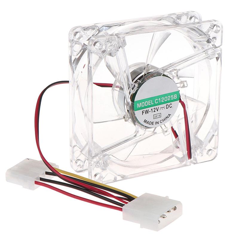 8см Вентилятор охлаждения для корпуса ПК DC 12V Molex 4PIN Тихий Цветная подсветка 8025 Со светодиодной подсветкой Корпус 80*80*25мм
