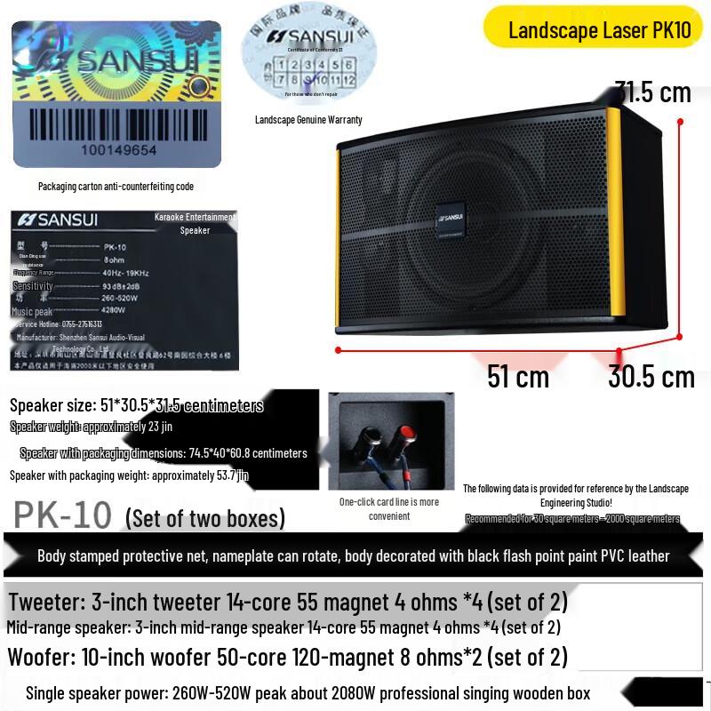 SANSUI PK-10 Профессиональная караоке-аудиосистема