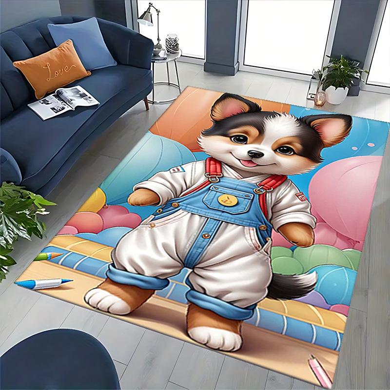 1pc Anime Cartoon Design Corgi Chair Mat - Office Desk Rug, Non-Slip Carpet for Home Decor, Suitable for All Seasons, Perfect Gift for Anime Lovers.H0