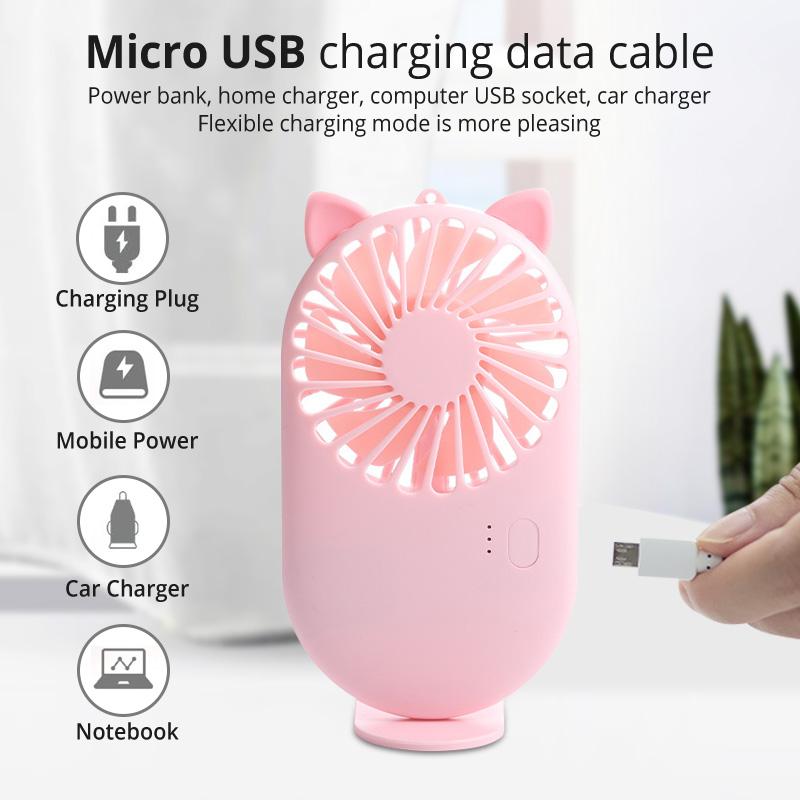 Мини-USB-вентилятор, милый портативный ручной вентилятор, домашний офисный стол, регулируемая скорость воздушного охладителя, перезаряжаемый вентилятор для путешествий на открытом воздухе