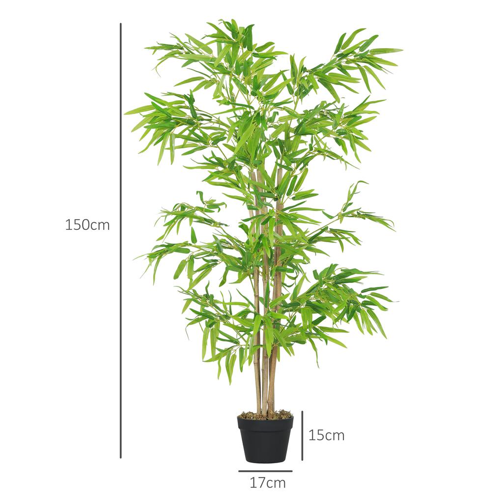 Artificial Bamboo, Artificial Plant, Decorative Plant with Pot, Artificial Tree, Tree Decoration, 150 cm