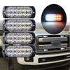 Car Emergency Lamp Bars Flash Amber+White 12 LED Flash Caution Strobe Light Bar