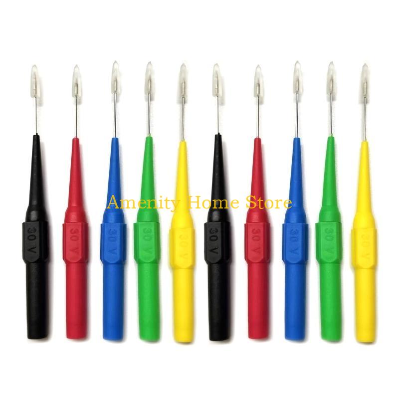 F26C 2/10Pcs Flexible Back Probe Pins 0.7mm Piercing Needle Tip Probes for Car Repairing Electrical Testing