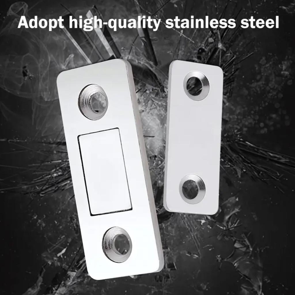 10 Pairs Cupboard Magnetic Catch Without Punching, 3-Step Stick-On Install - No Tools Needed