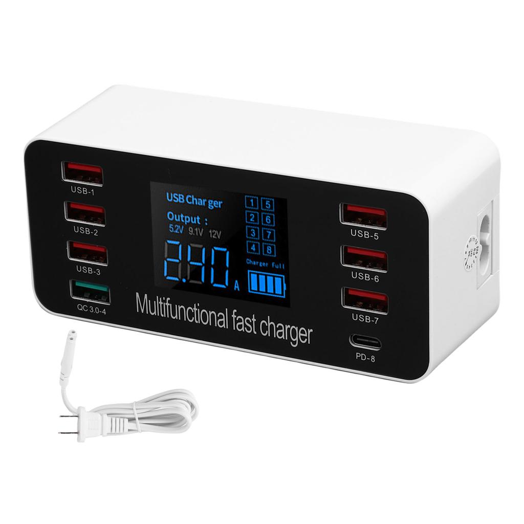 60W USB C Charger GaN Portable USB C PD Fast Charging Station Hub Laptop Charging Adapter for Home Office US Plug