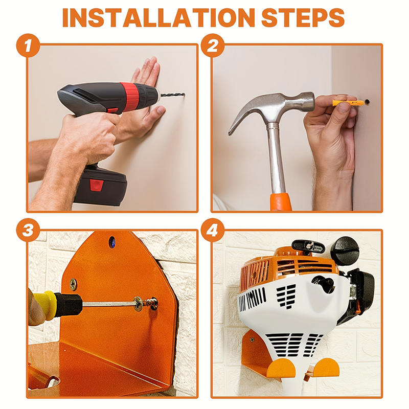 Подставка для триммера Органайзер для мотокосы Держатель Подставка для триммера для травы Настенный подвес для хранения Органайзер для садового электроинструмента Подвес