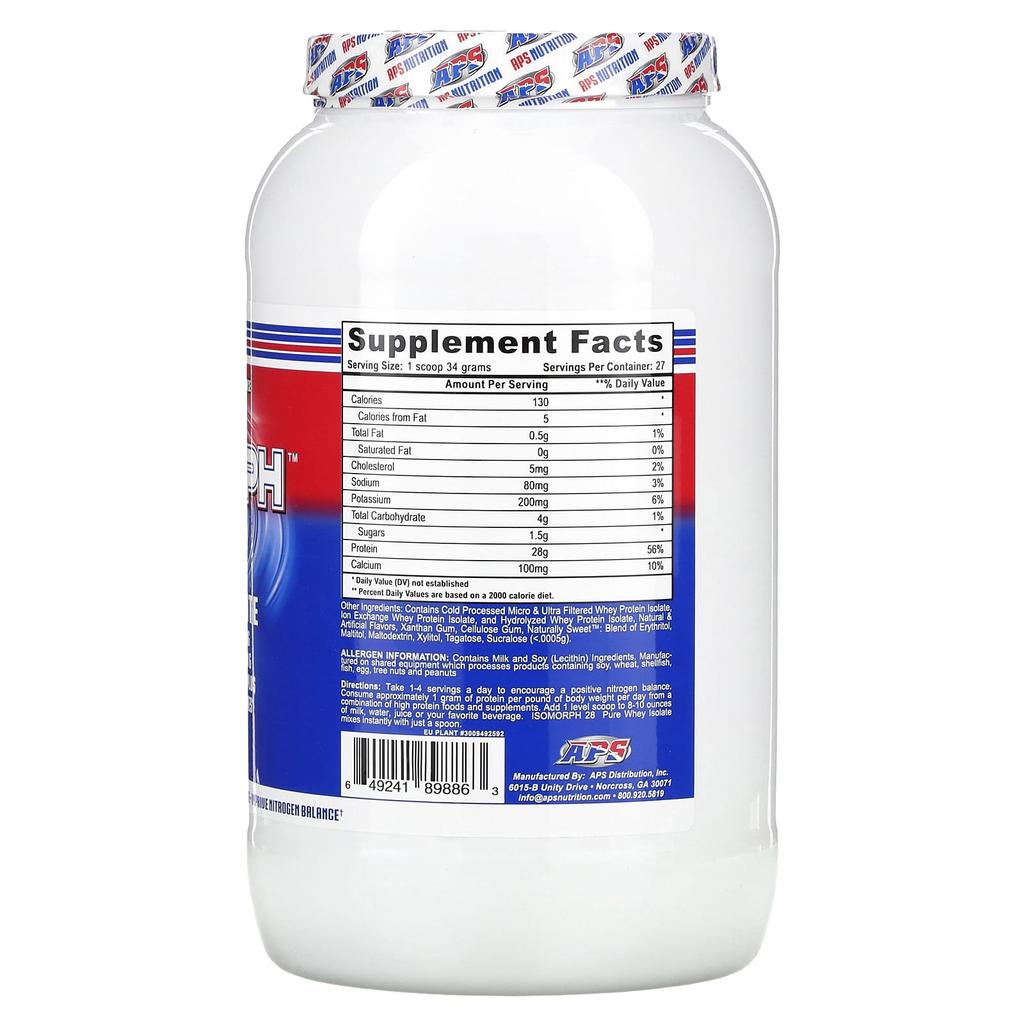 APS, Isomorph 28, pure whey isolate, vanilla milkshake, 2 lb (907 g)