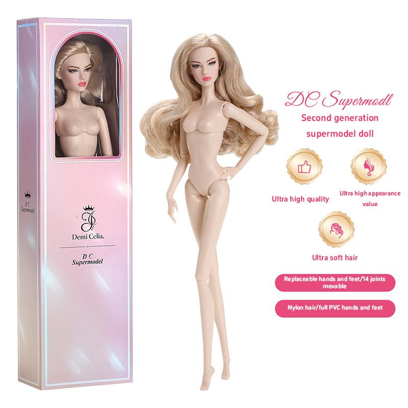 Новая кукла Supermodel 2-го поколения, 32 см, белая, темная кожа, прямые волосы, кудрявые волосы, 1/6, кукла для DIY, игрушка, модная модель, коллекционная, подарок