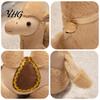 Cute Camel Ornament Realistic Bactrian Plush Doll, Soft Stuffed Animal Toy with Embroidered Saddle Pads Gift And Bells, Fuzzy for Kids Gifts