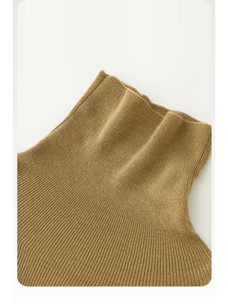 Tangge Silk-Cashmere Turtleneck Long Sleeve Warm Top