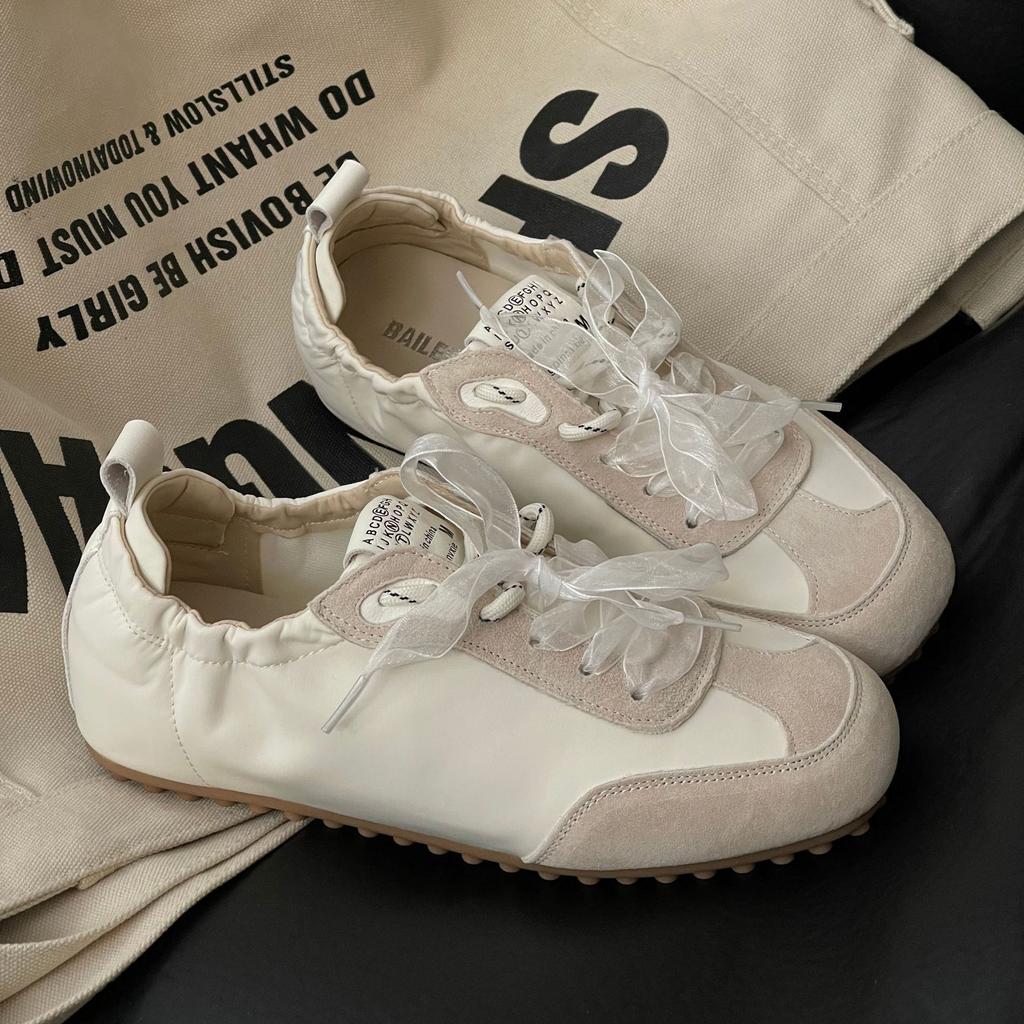 New Leather Flat Bottom Comfortable Light Color Matching Fashion Casual White Shoes