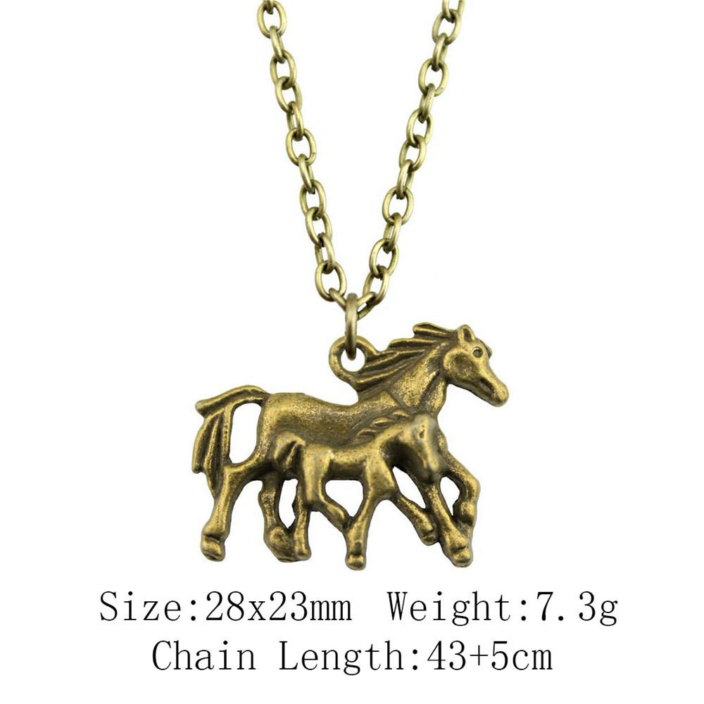 Подарки для женщин винтажное ожерелье лошадь единорог ожерелье на шею 43 см цепи предметы мужское ожерелье