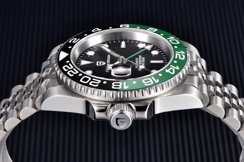 Часы PAGANI DESIGN GMT с автоподзаводом, сделано в Японии, механизм для дайвинга, механический, корпус в комплекте, водонепроницаемый керамический безель, деловой, деловой, деловой, деловой костюм