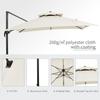 2.7 x 2.7 m Cantilever Parasol with Aluminium Frame, Crank and Tilt, 360-Degree Rotation, Double Top Garden Umbrella with Base and Cover, Beige