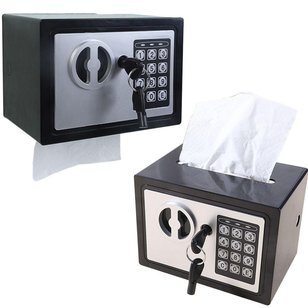 Safe Box Shape Creative Tissue Box Wall Mounted Desktop Napkin Container Toilet