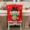 3D Doll Design Christmas Chair Cover Cloth Snowman Chair Cover Santa Chair Cover  Holiday Festival
