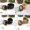 Fashion Leopard Print Buckle Decoration Women Casual Woven Waist Belt For Beach And Summer Wear