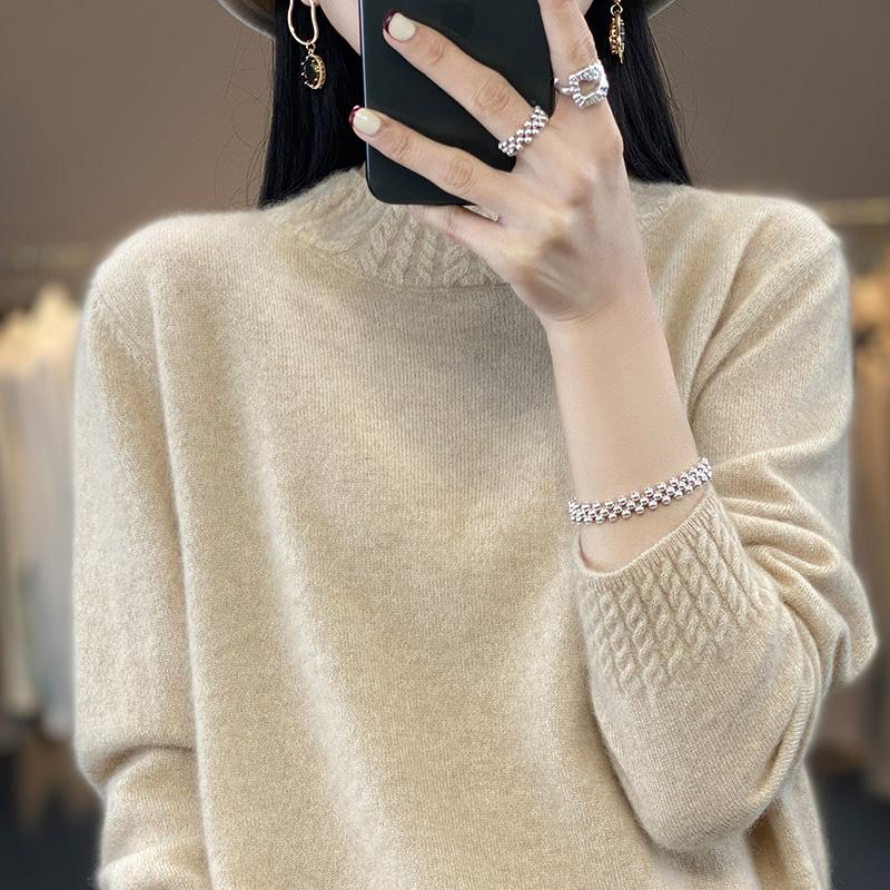 Женский кашемировый свитер Qinghe кашемир 30% кашемир 70% шерсть осенне-зимний пуловер теплый и модный