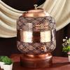 Copper Water Dispenser, Decorative Damask Pattern, Leak-Proof Tap, Heavy Weight (Brown, 14 Litres)