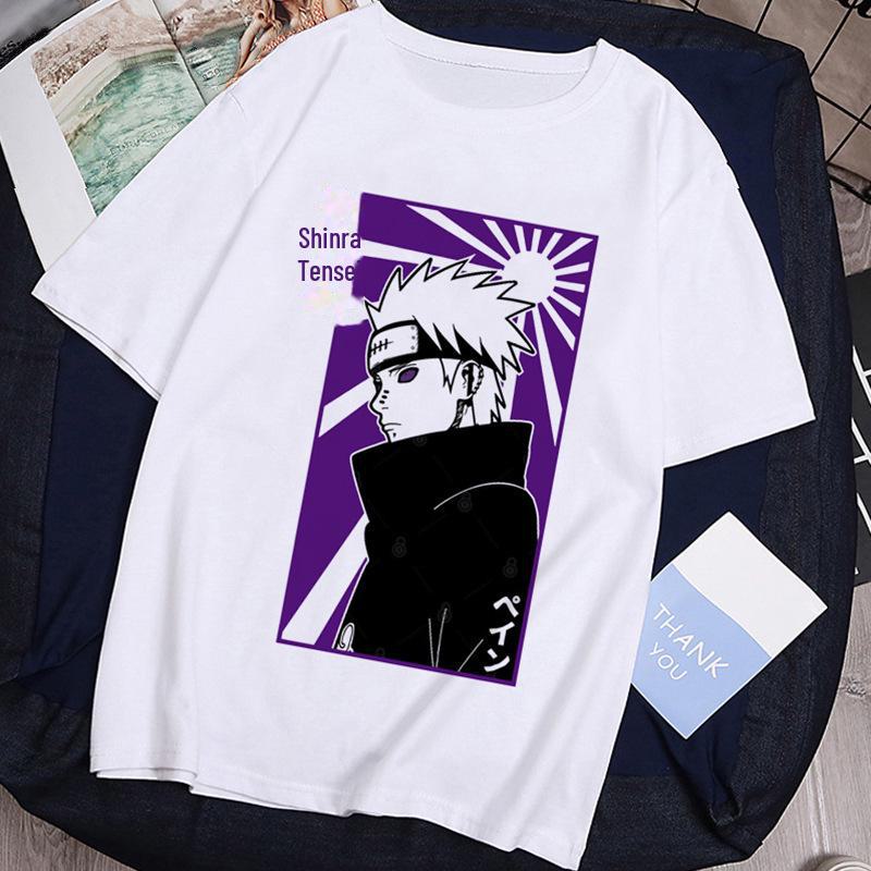 Футболка с короткими рукавами унисекс европейского размера в стиле аниме «Наруто»
