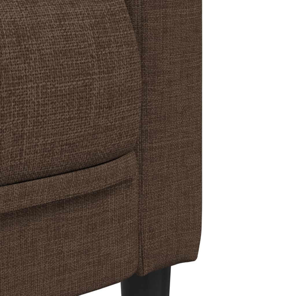 3 Piece Sofa Set Brown Fabric