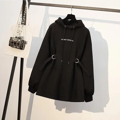 Весенне-осенний уличный свитер с надписью «Бомба», уменьшающий возраст, с принтом на шнуровке и длинным капюшоном, свободный свитер