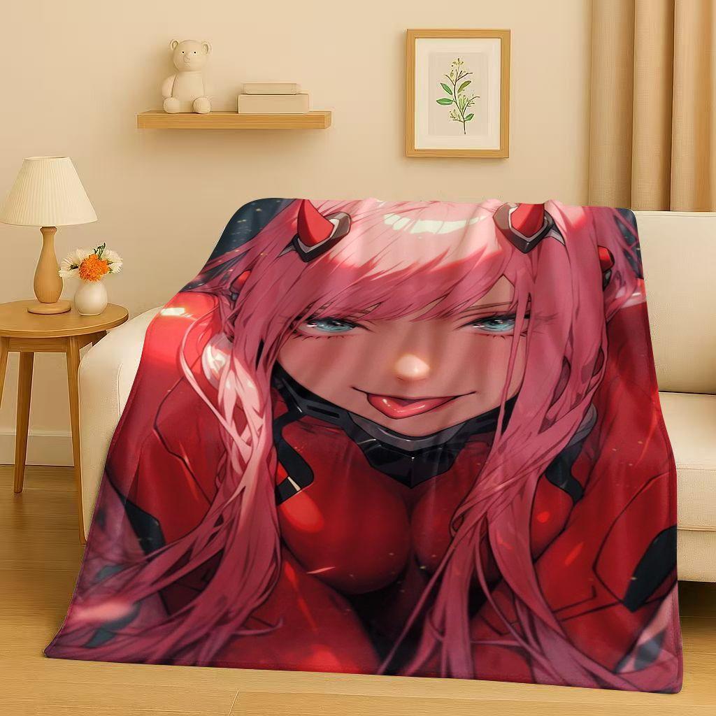3D Сексуальная Девушка Зеро Ту DARLING in The FRANXX Мультяшное Фланелевое Одеяло, Мягкий Теплый Плюшевый Плед для Дома Спальни Кровати Дивана Покрывало Офиса